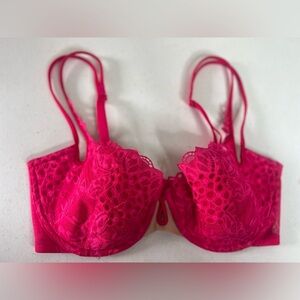 victoria secret verysexy Hot Pink Lace Mesh Cutout bra 34dd